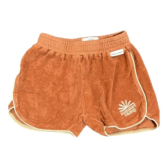 Sproet & Sprout Kids Size 2T Shorts Eponge Summer Camp Orange Terry - Picture 2 of 7